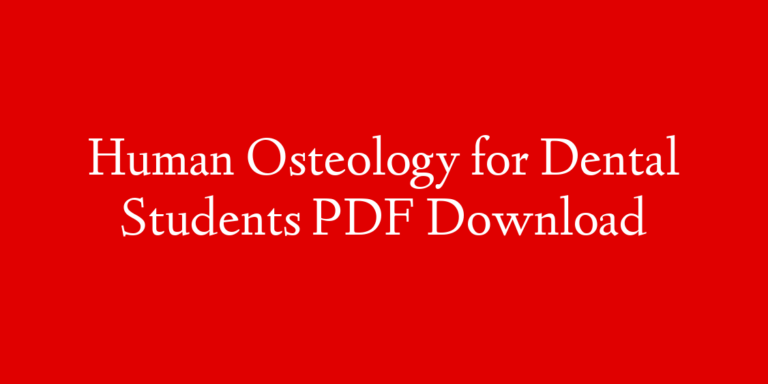 Human Osteology for Dental Students PDF Download